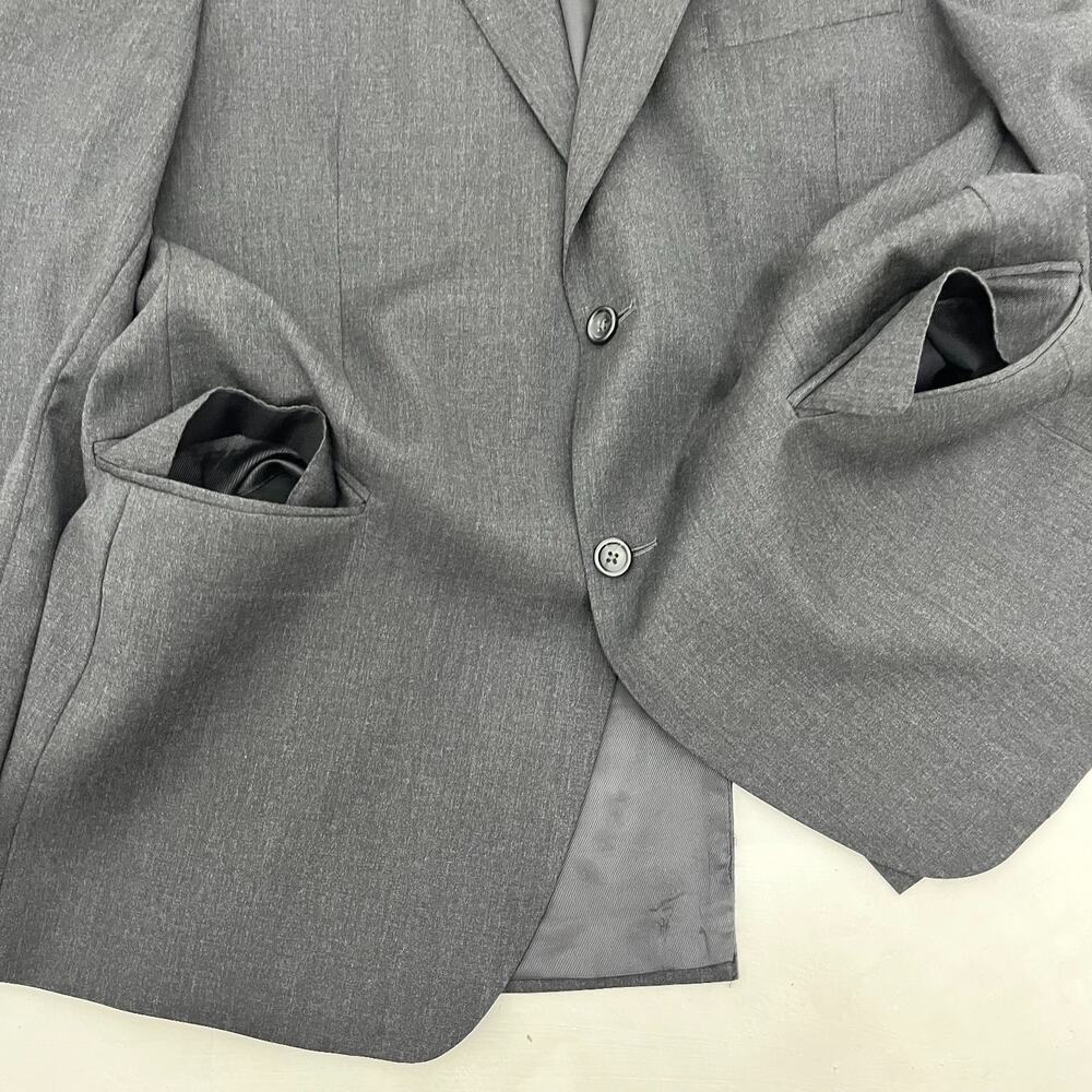 Joseph & Feiss Gold Mens 44R Blazer Jacket Black Charcoal Wool Long Sleeve‎ - Picture 5 of 16